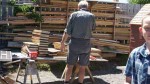 Peter organising donated timber for the next batch